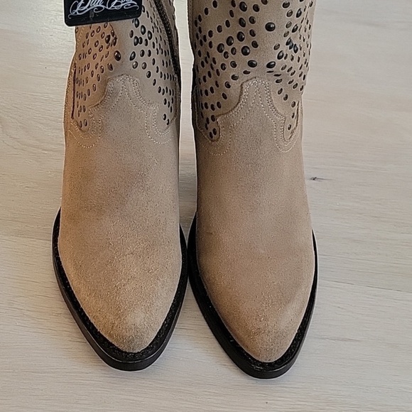 Dan Post Stud Boots Taupe Size 8 - Picture 2 of 3